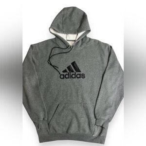ADIDAS  Gray Three Stripe Hoodie Size Medium